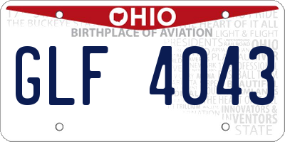 OH license plate GLF4043