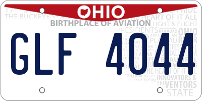 OH license plate GLF4044
