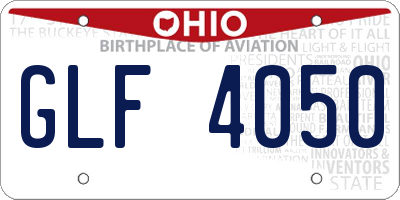 OH license plate GLF4050