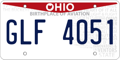 OH license plate GLF4051
