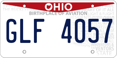 OH license plate GLF4057