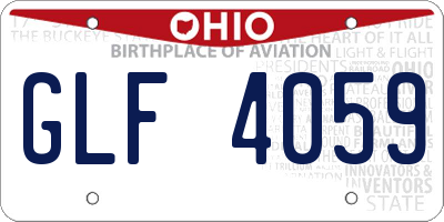 OH license plate GLF4059