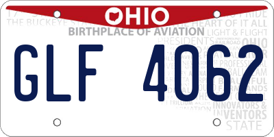 OH license plate GLF4062