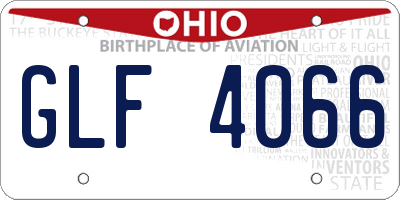 OH license plate GLF4066