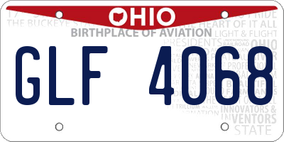 OH license plate GLF4068
