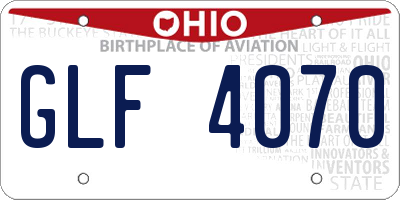 OH license plate GLF4070