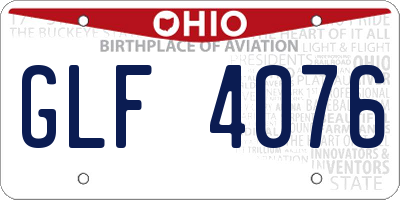 OH license plate GLF4076