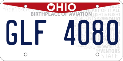 OH license plate GLF4080