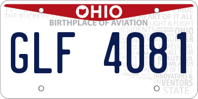 OH license plate GLF4081