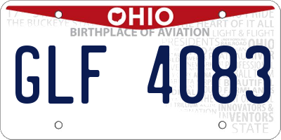 OH license plate GLF4083