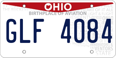 OH license plate GLF4084
