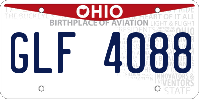 OH license plate GLF4088