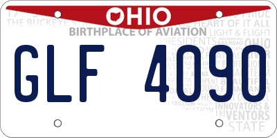 OH license plate GLF4090