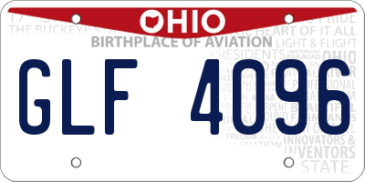 OH license plate GLF4096