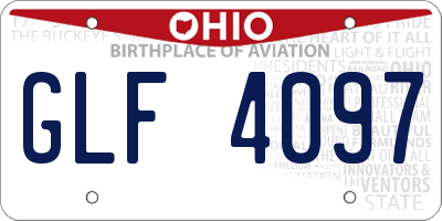 OH license plate GLF4097