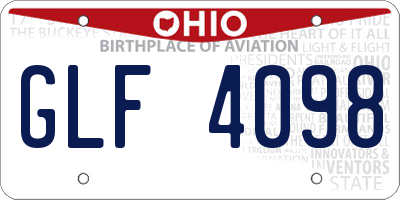 OH license plate GLF4098