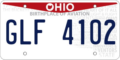 OH license plate GLF4102