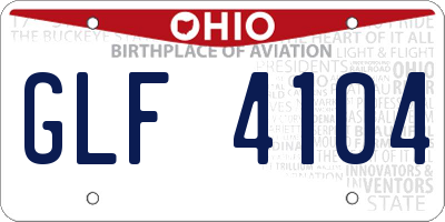 OH license plate GLF4104