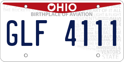 OH license plate GLF4111