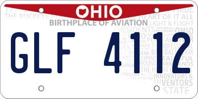 OH license plate GLF4112