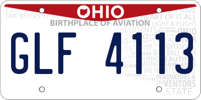 OH license plate GLF4113