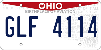 OH license plate GLF4114