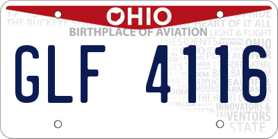 OH license plate GLF4116