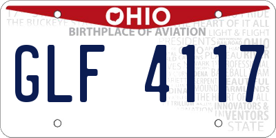 OH license plate GLF4117