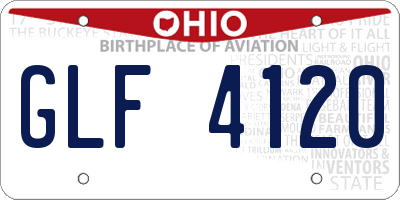 OH license plate GLF4120