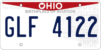 OH license plate GLF4122