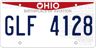 OH license plate GLF4128