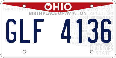 OH license plate GLF4136