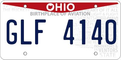 OH license plate GLF4140