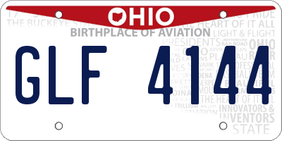 OH license plate GLF4144