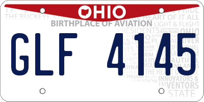 OH license plate GLF4145