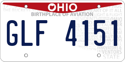 OH license plate GLF4151