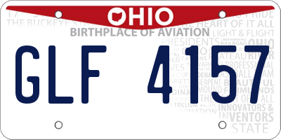 OH license plate GLF4157