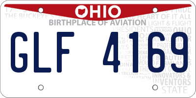 OH license plate GLF4169
