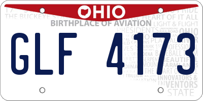 OH license plate GLF4173