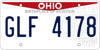 OH license plate GLF4178