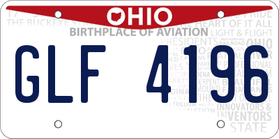 OH license plate GLF4196