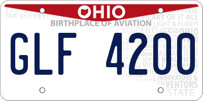 OH license plate GLF4200