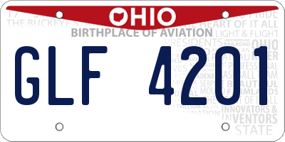 OH license plate GLF4201