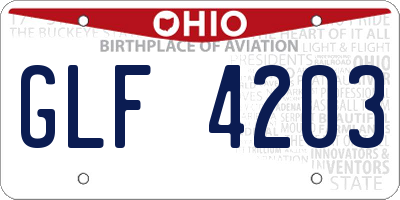 OH license plate GLF4203