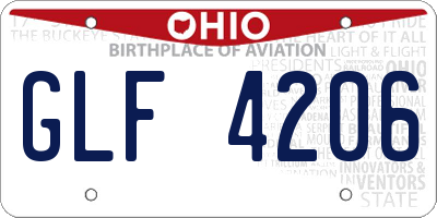 OH license plate GLF4206