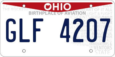 OH license plate GLF4207