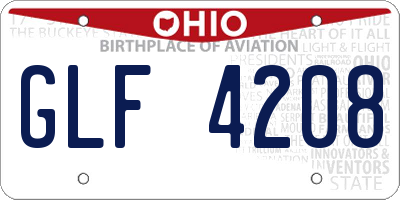 OH license plate GLF4208
