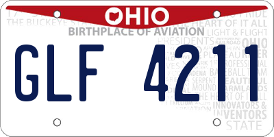 OH license plate GLF4211