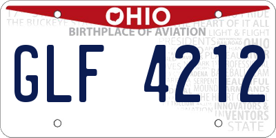 OH license plate GLF4212