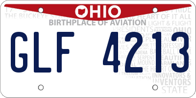 OH license plate GLF4213